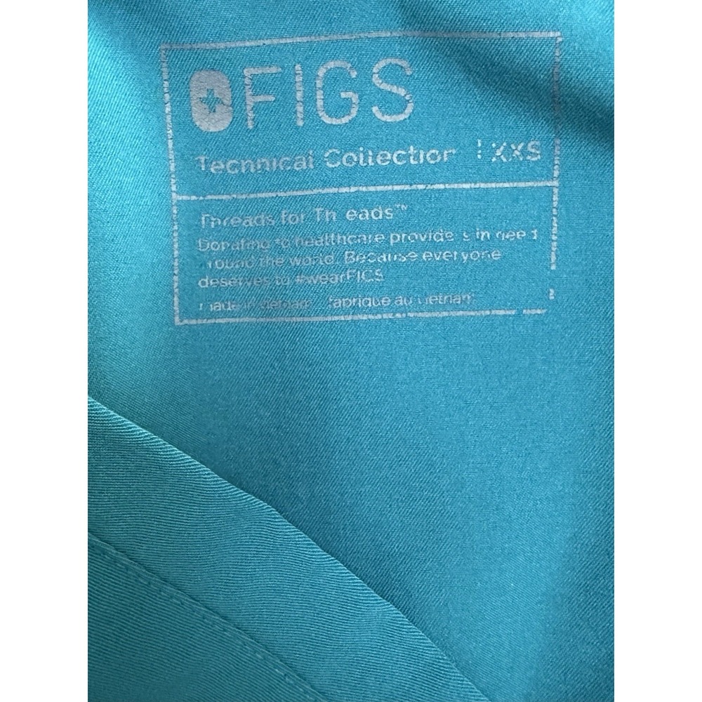 FIGS Women's Casma Three Pocket Scrub Top Pacific Blue Size XXS - Picture 4 of 6